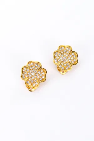 Rhinestone Clover Earrings