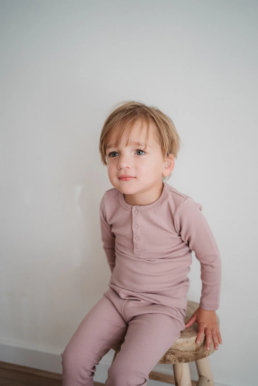 Ribbed Long Sleeve Top in Heather