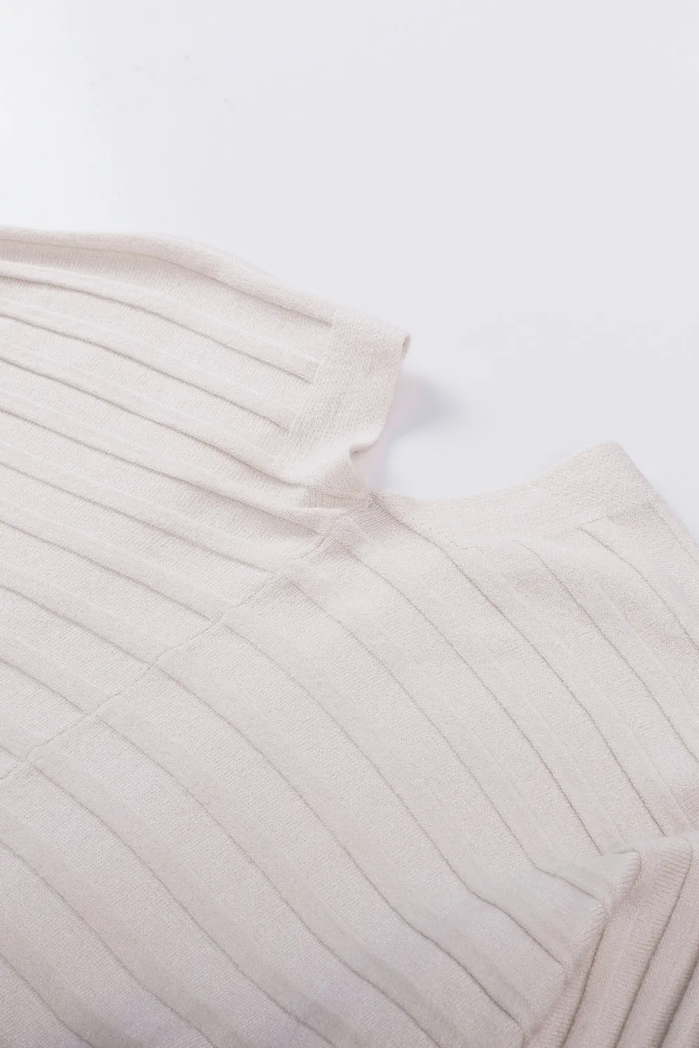 Ribbed Open Front Knit Cardigan