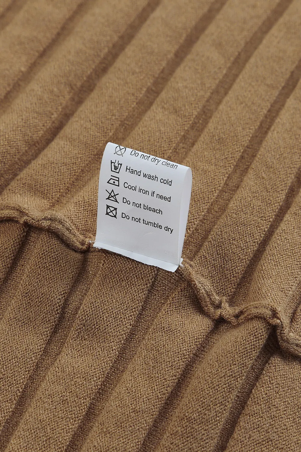 Ribbed Open Front Knit Cardigan