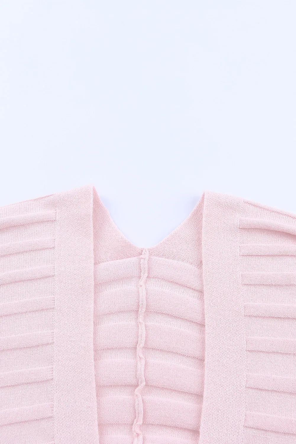 Ribbed Open Front Knit Cardigan