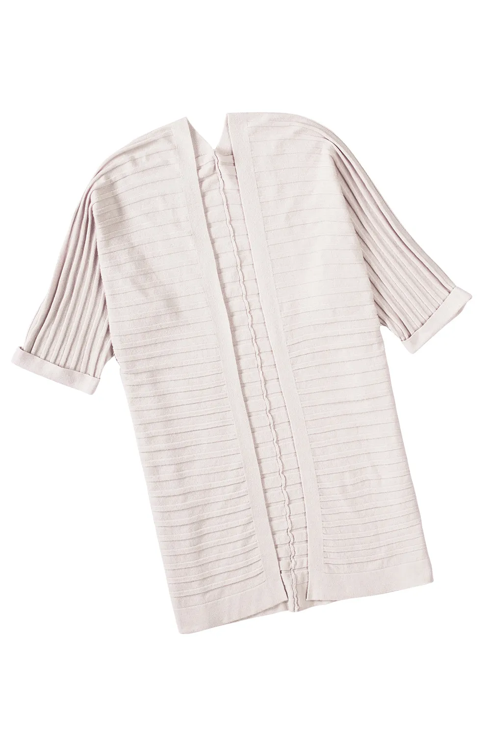 Ribbed Open Front Knit Cardigan