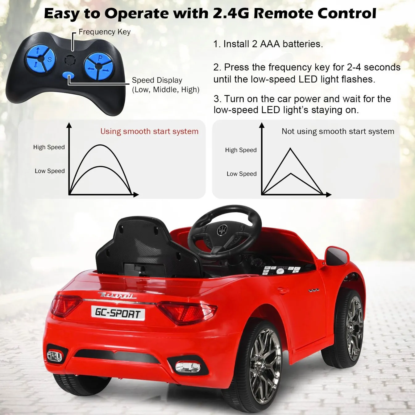 Ride On Electric Toy Car | 12V | Remote Control with LED Lights | Horn | Radio & Music | 3 Colour Options