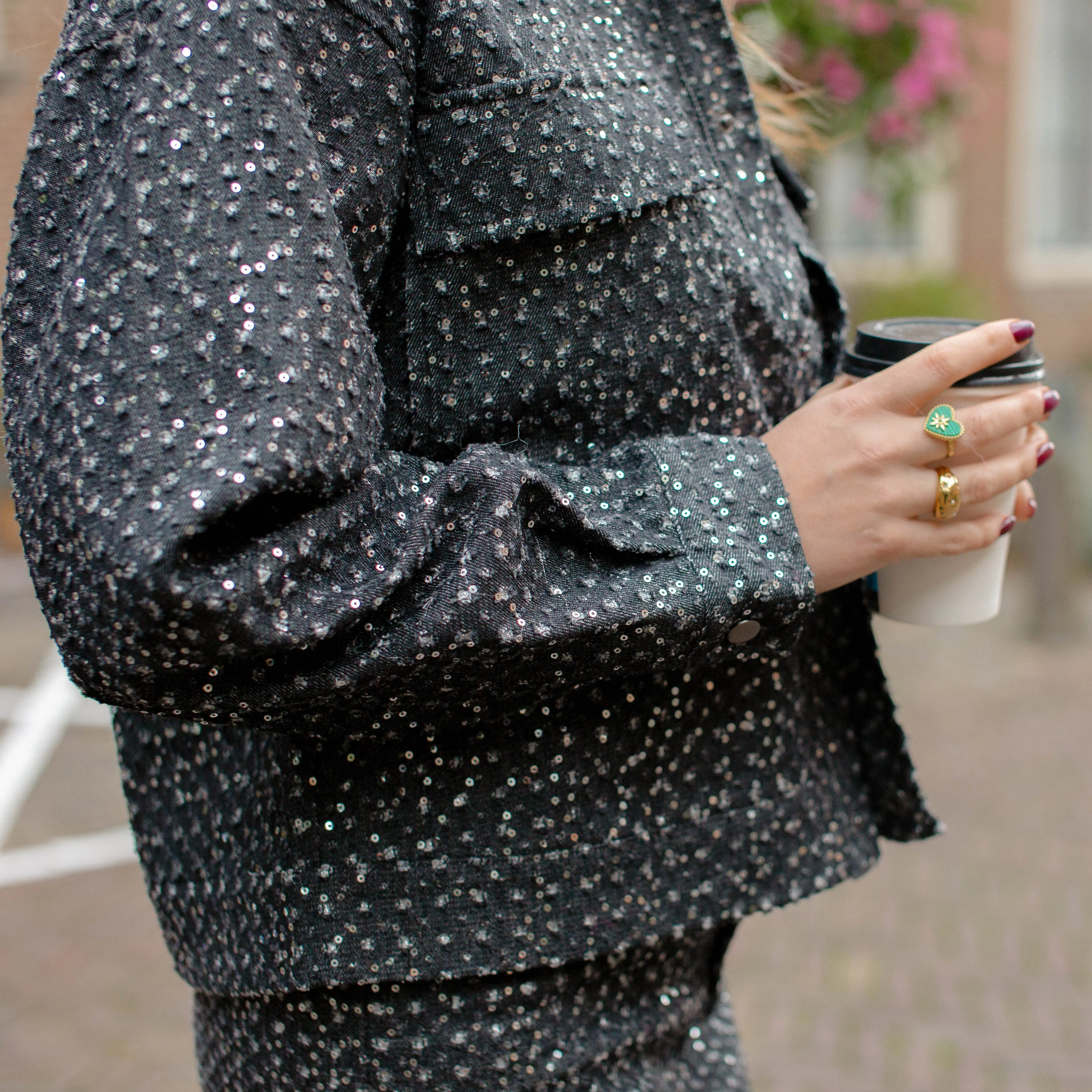Roberta sequin jacket grey