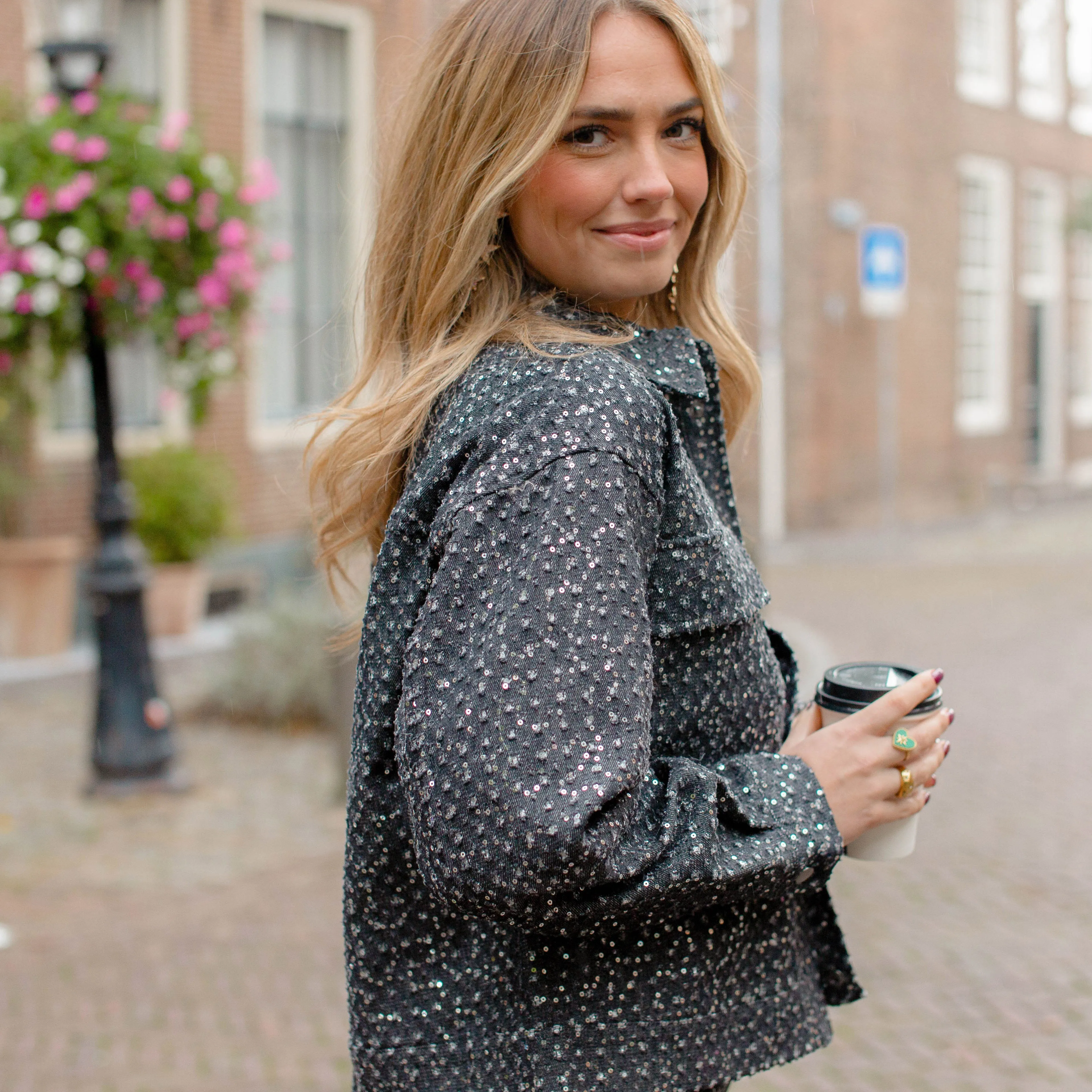 Roberta sequin jacket grey