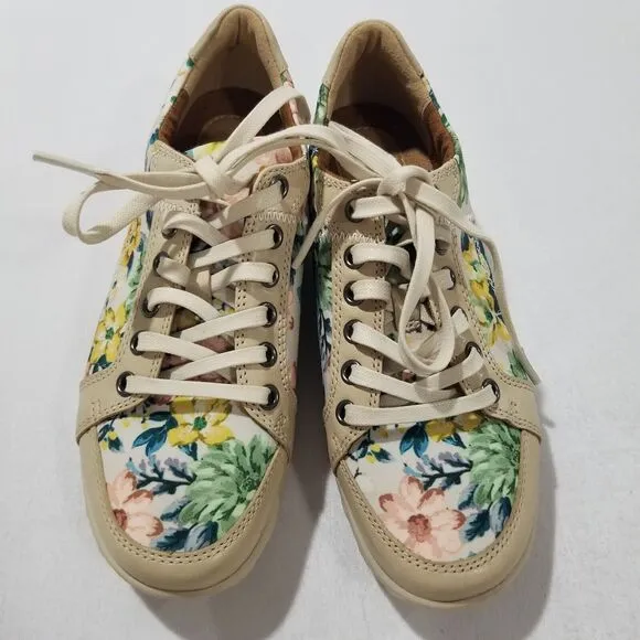 Rockport Cobb Hill Shoes Womens 7 M Amaile Lace-Up Sneaker Leather Floral