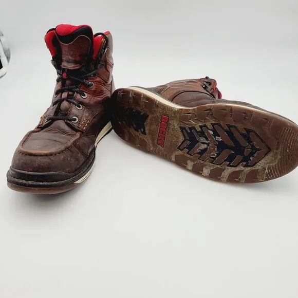 Rocky Mens Rams Horn Work Safety Boots Brown Composite Toe Waterproof 12 W