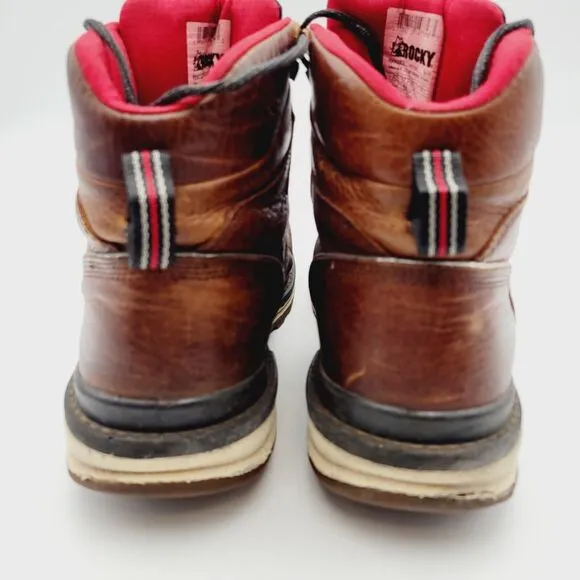 Rocky Mens Rams Horn Work Safety Boots Brown Composite Toe Waterproof 12 W