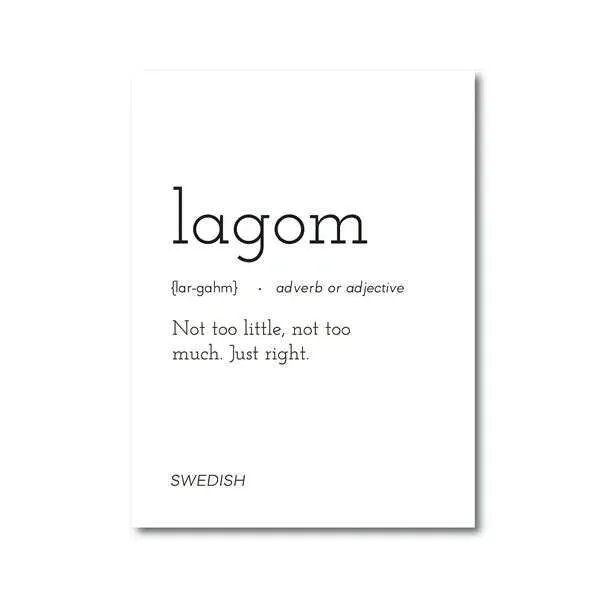 Romantic Dictionary Art Print Hygge Definition Minimalist Poster For Home Bar Salon Restaurant Wall Art Hygge Decor