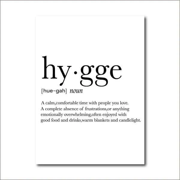 Romantic Dictionary Art Print Hygge Definition Minimalist Poster For Home Bar Salon Restaurant Wall Art Hygge Decor