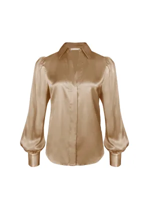 Romantic Silk Shirt - Dune Sand