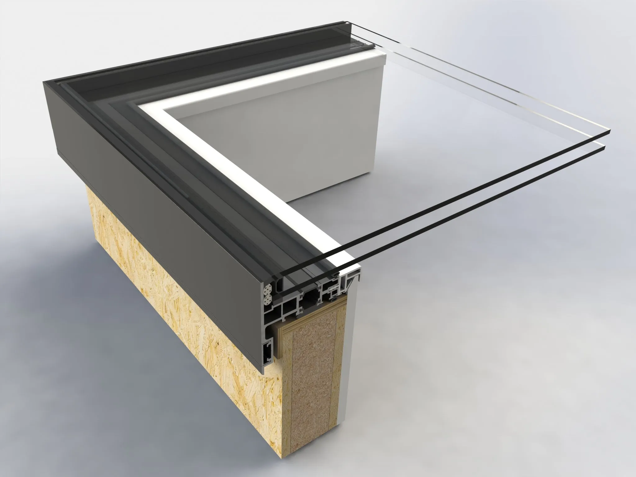 Roofglaze Skyway Fixed Flat Glass Rooflight with Insulated Timber Kurb