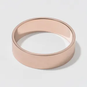 Rose Gold Flat Wedding Band - Matte 6mm