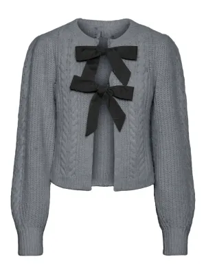 Row knit bow grey