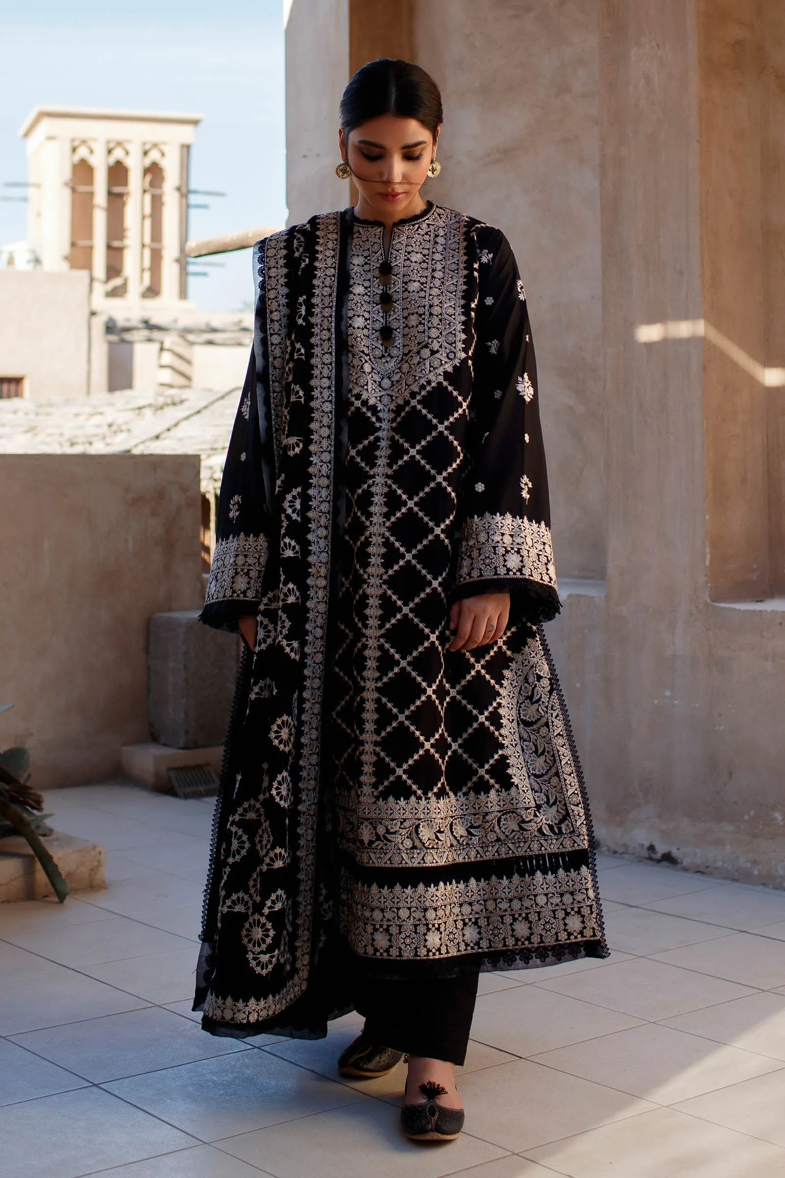 ROZHIN (ZL22-12 A) | Zaha Summer Lawn Collection 2022 | Unstitched Embroidered Lawn Suits