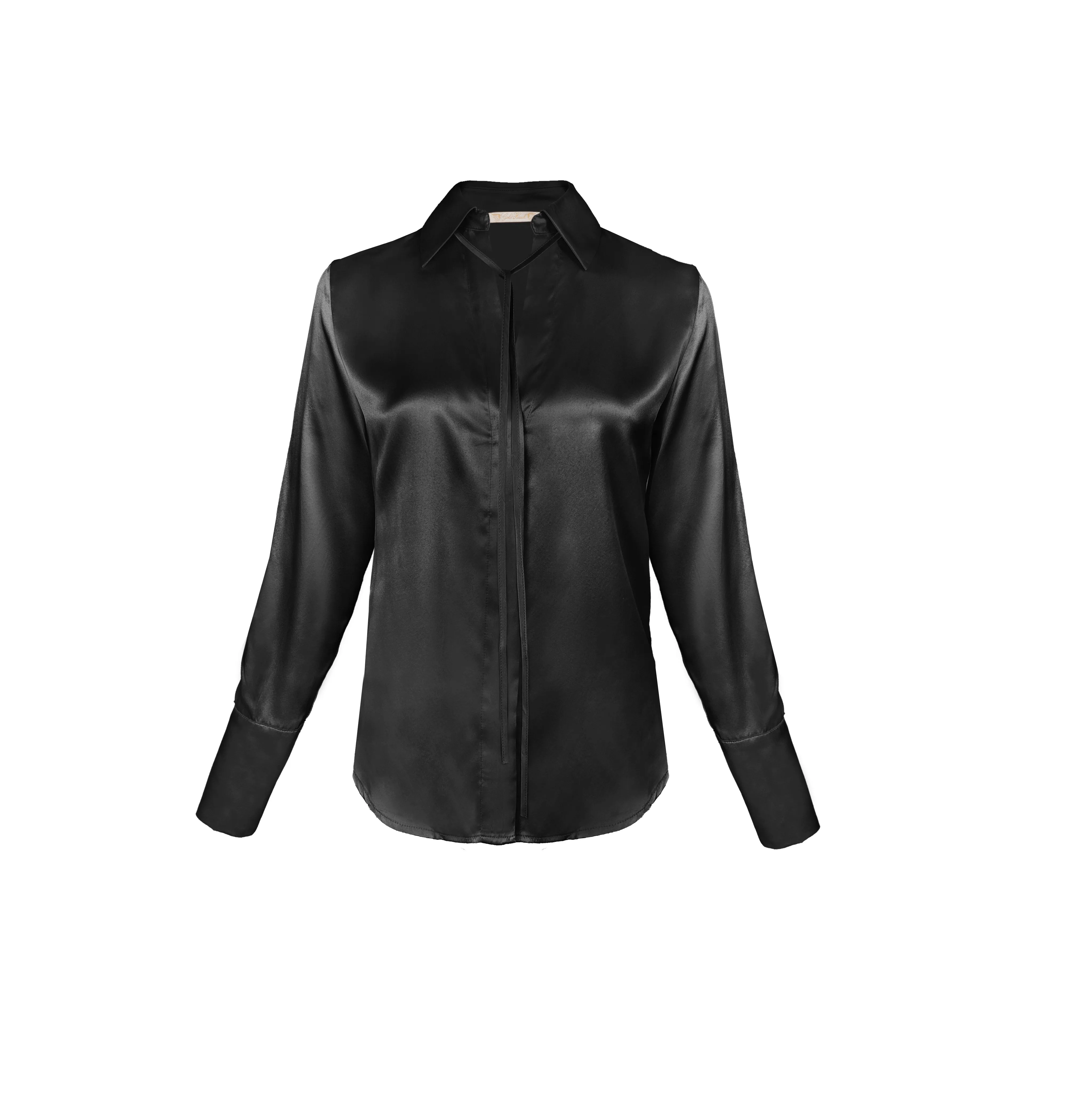 Runway Shirt With Tie - Black