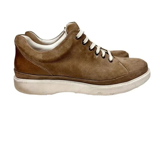 Samuel Hubbard Fast Leather Lace-Up Shoes SZ 10.5 Sneakers Taupe