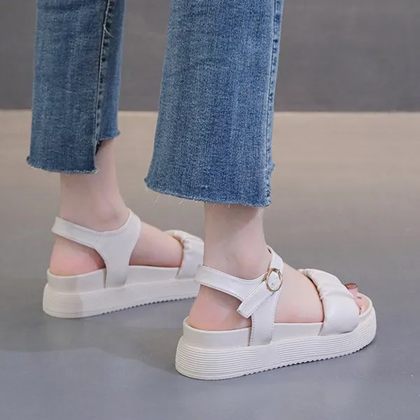 Sandals Summer Casual Platform Shoes Open Toe Ankle Buckle Strap Sandals Beach Sport Sandalia