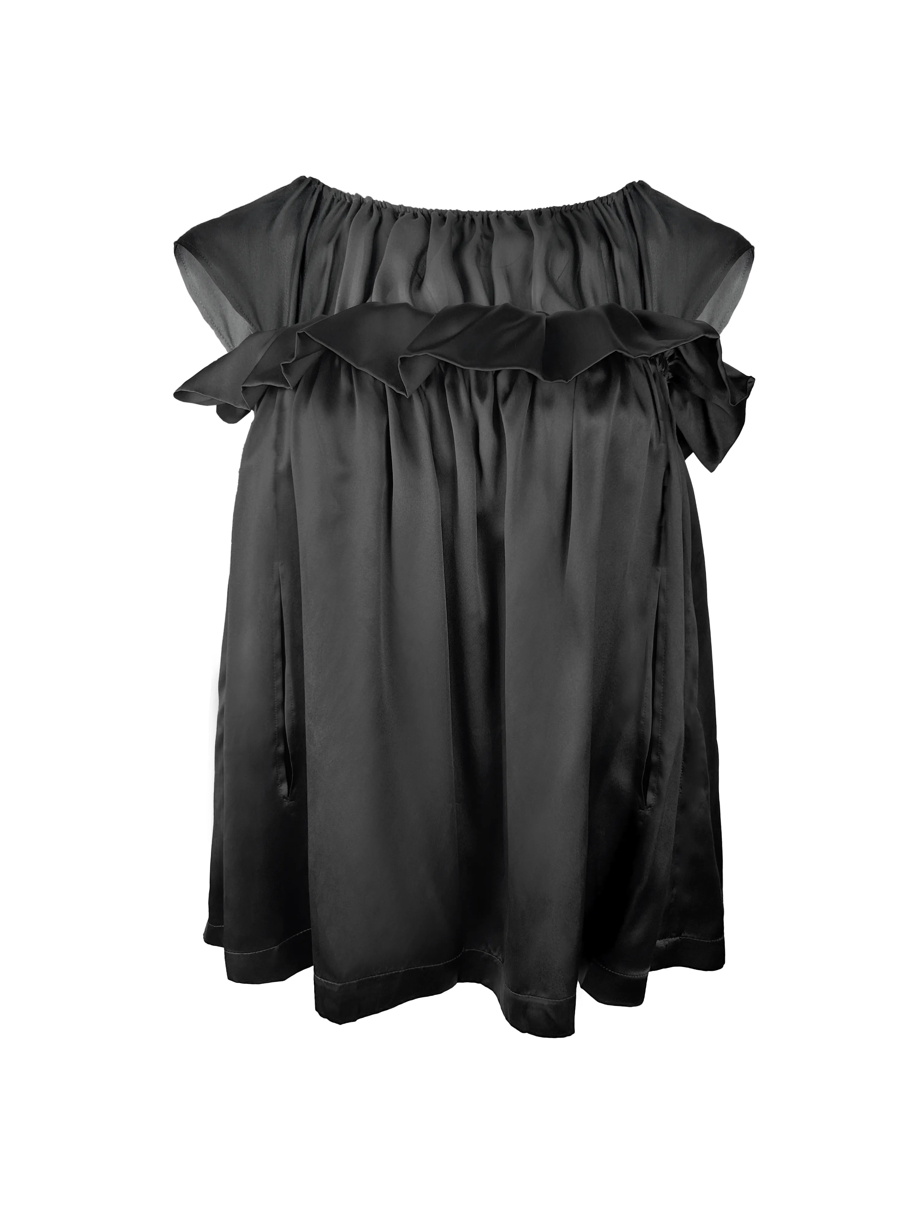Sheering Cape Top - Black
