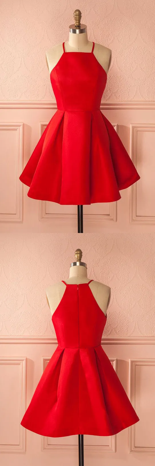 Short Straps Red Prom Dresses,Cheap Homecoming Dress for Girls,SH15