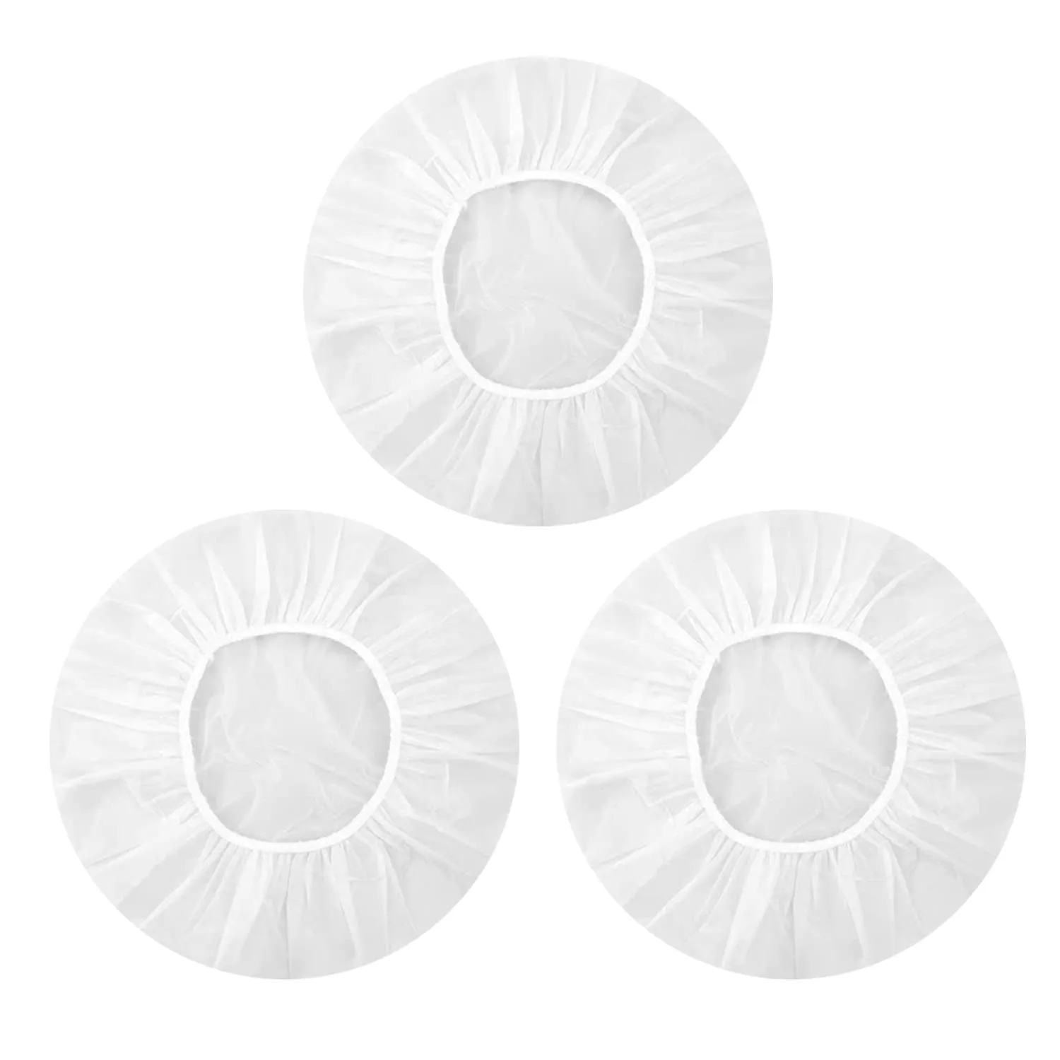 Shower Caps, 3 Pcs Waterproof Bath Caps Plastic Reusable Shower Caps Elastic Band Bath Hair Hat for Women Men Kids
