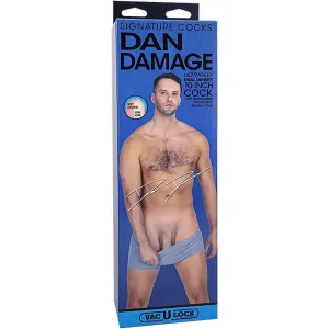 Signature Cocks Dan Damage 10 inches Cock With   Removable Vac-U-Lock Suction Cup - Vanilla