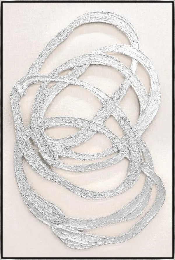 Silver Mobius - Hand-Painted Dimensional Art