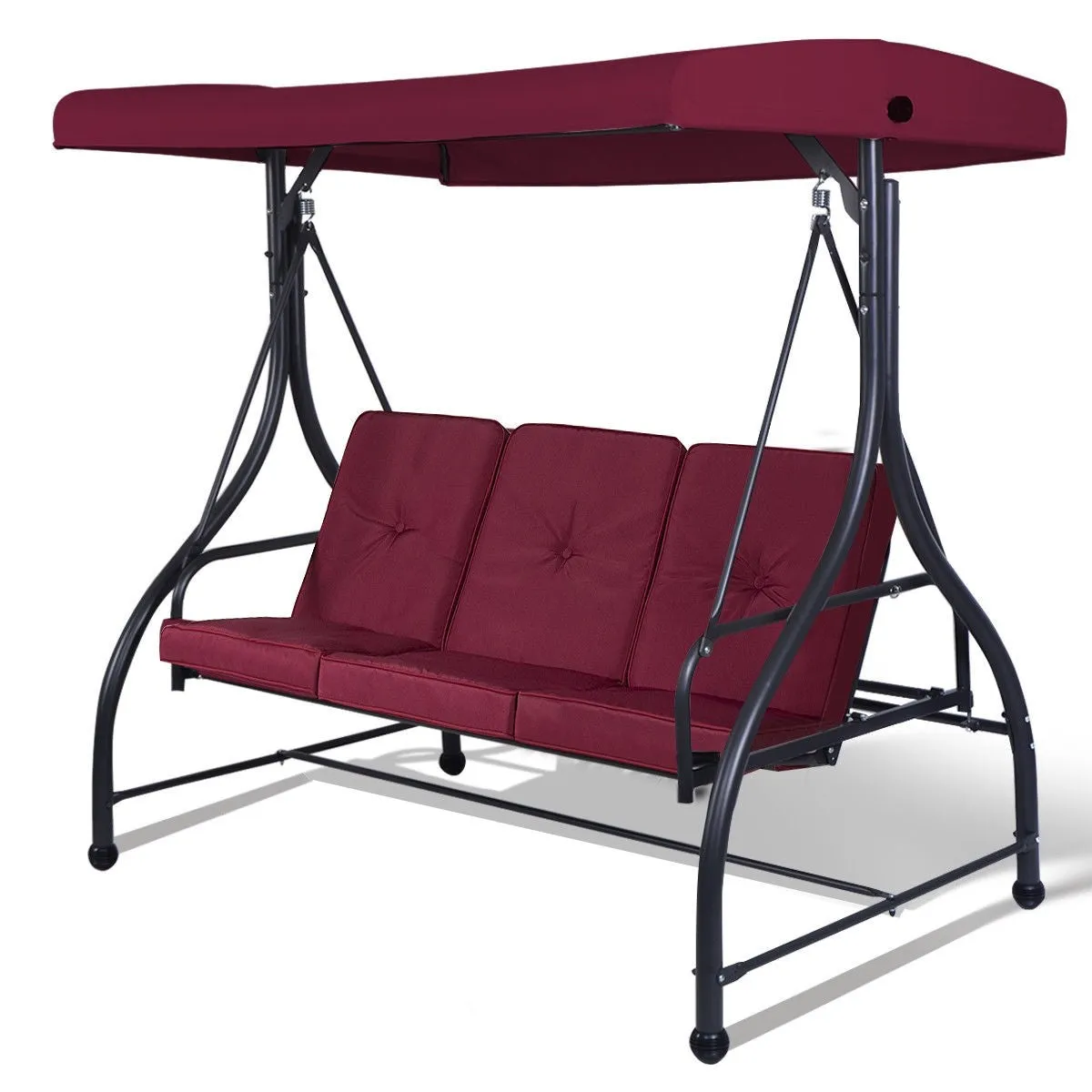 SilverCrate ™ 3 Person Swing Sofa w/ Adjustable Canopy (Cap. 750lbs)
