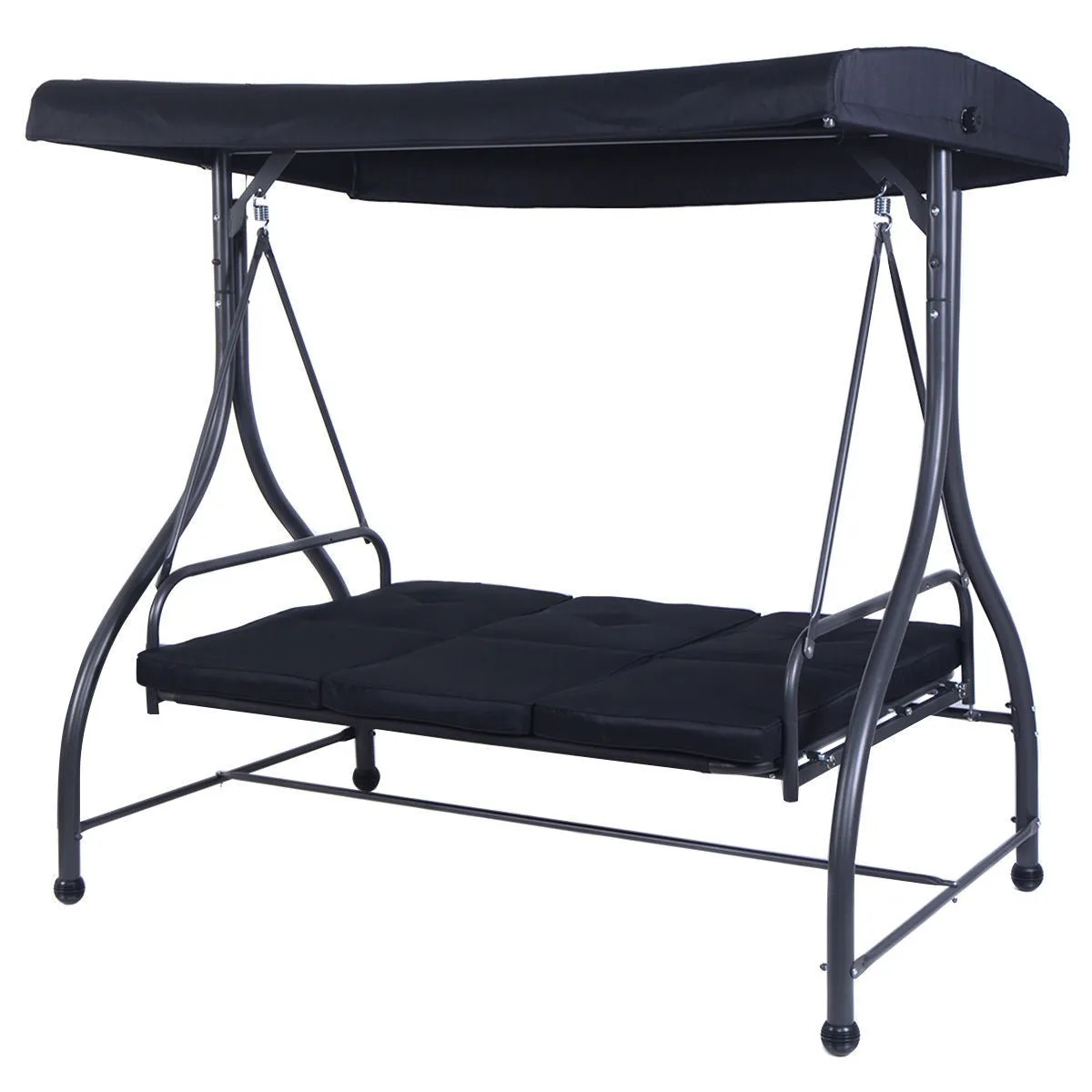 SilverCrate ™ 3 Person Swing Sofa w/ Adjustable Canopy (Cap. 750lbs)