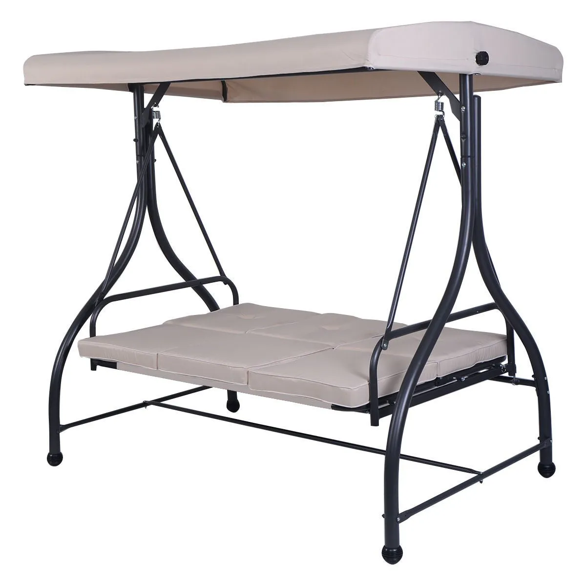 SilverCrate ™ 3 Person Swing Sofa w/ Adjustable Canopy (Cap. 750lbs)
