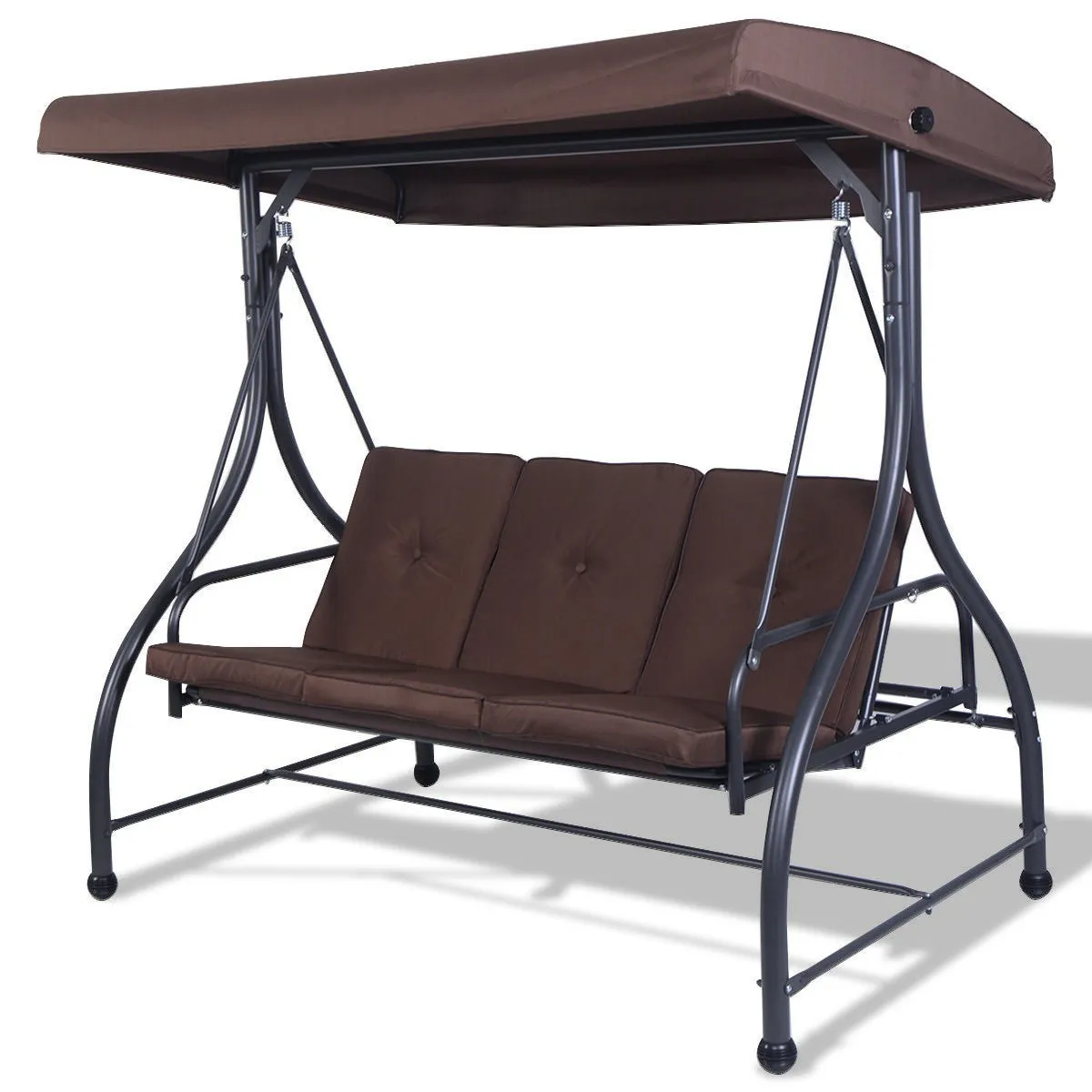 SilverCrate ™ 3 Person Swing Sofa w/ Adjustable Canopy (Cap. 750lbs)