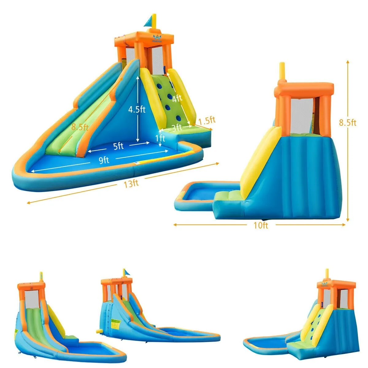 SilverCrate ™ Inflatable Water Slide for kids 3-10 yo (w/ 740w Blower)