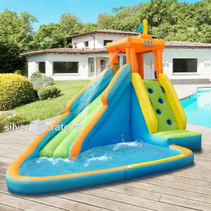 SilverCrate ™ Inflatable Water Slide for kids 3-10 yo (w/ 740w Blower)