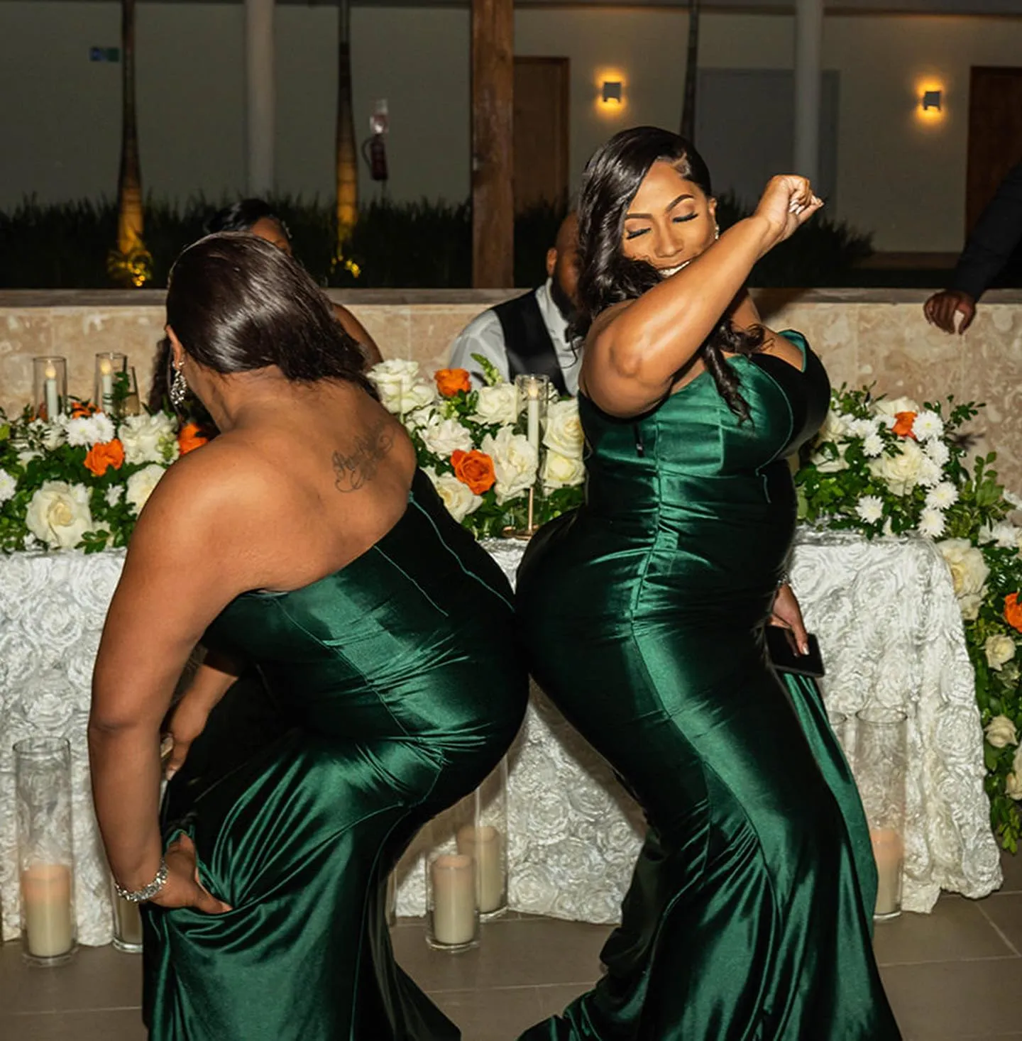Simple Sweetheart Mermaid Dark Green Satin Bridesmaid Dresses Online, BG395