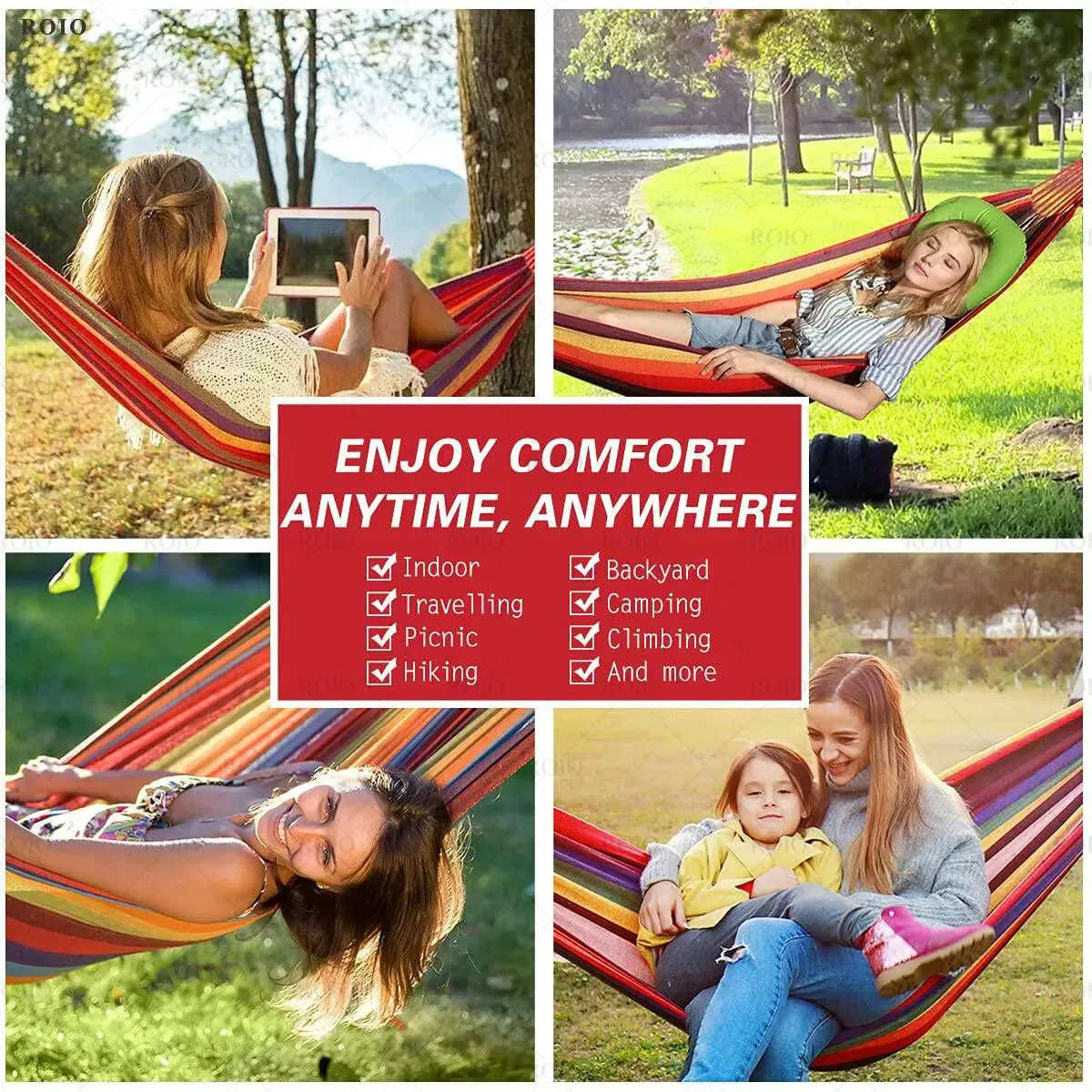 Single Person Thickened Durable Fabric Hammock