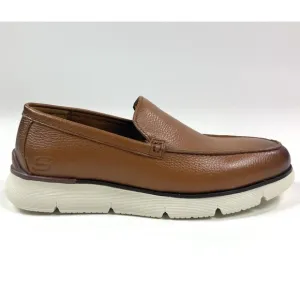 Skechers Augustino Ossie Moc Toe Loafer Mens Cognac Brown Leather Dress 205096