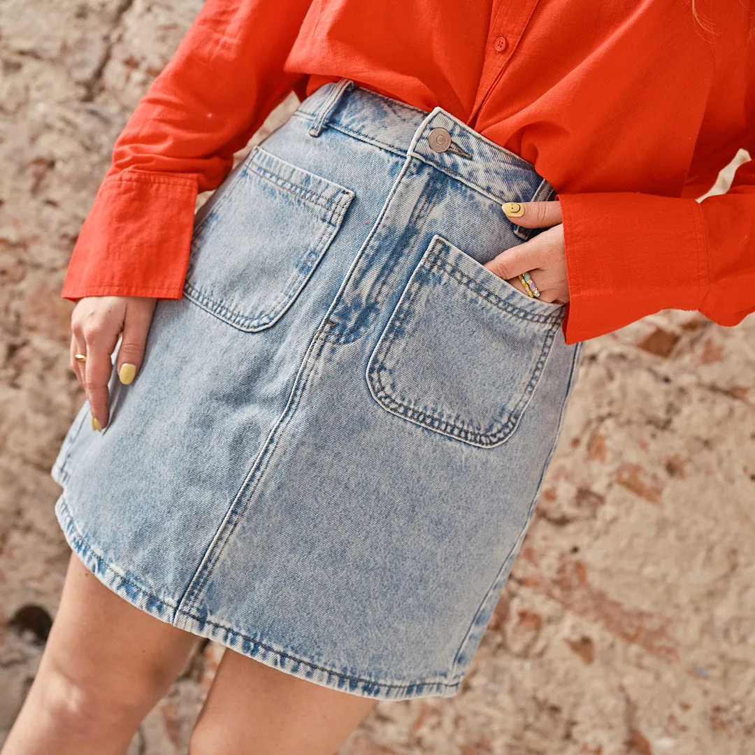 Sky mini denim skirt blue