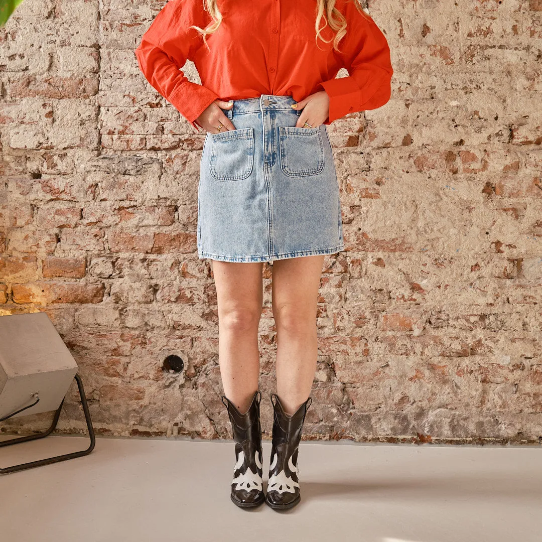 Sky mini denim skirt blue