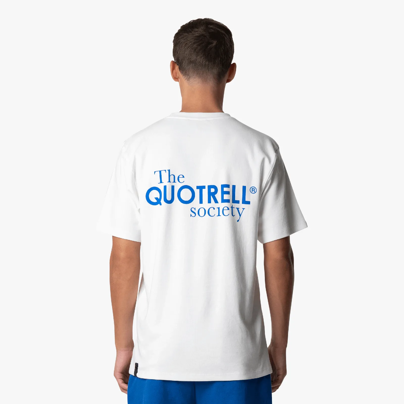 SOCIETY TEE | WHITE/COBALT