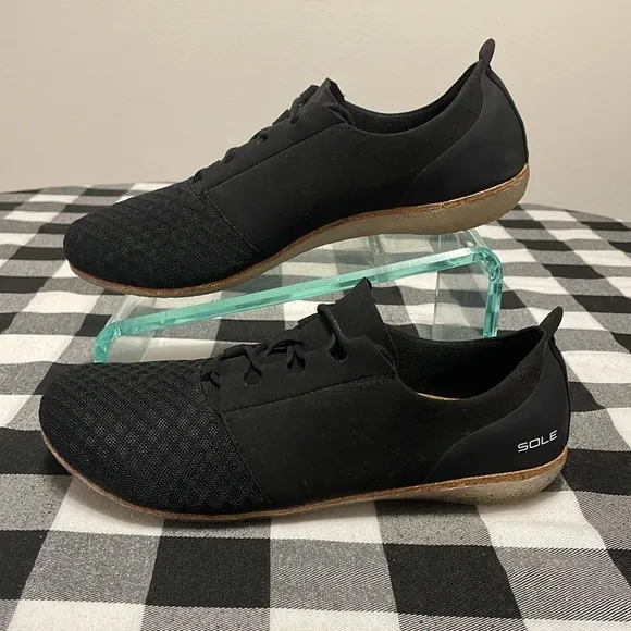 Sole Footwear District by ReCORK Tour Black Shoes Men's Size 10.5 Lace Up Flat