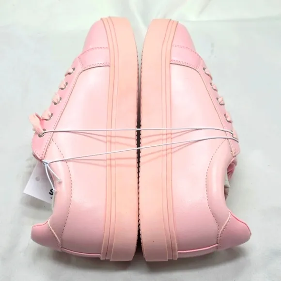 SONOMA GOODS FOR LIFE WOMENS 5 PINK SNEAKERS FAUX LEATHER DAISY FLOWERS CUTE NEW