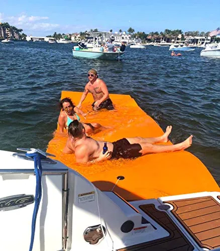 SOWKT [Newest Model] Floating Water Pad - Floating Island for Lakes or Pools - Giant Lily Pad Holds up to 8 Adults or 20 Kids. Unlimited Fun! (18 x 6)