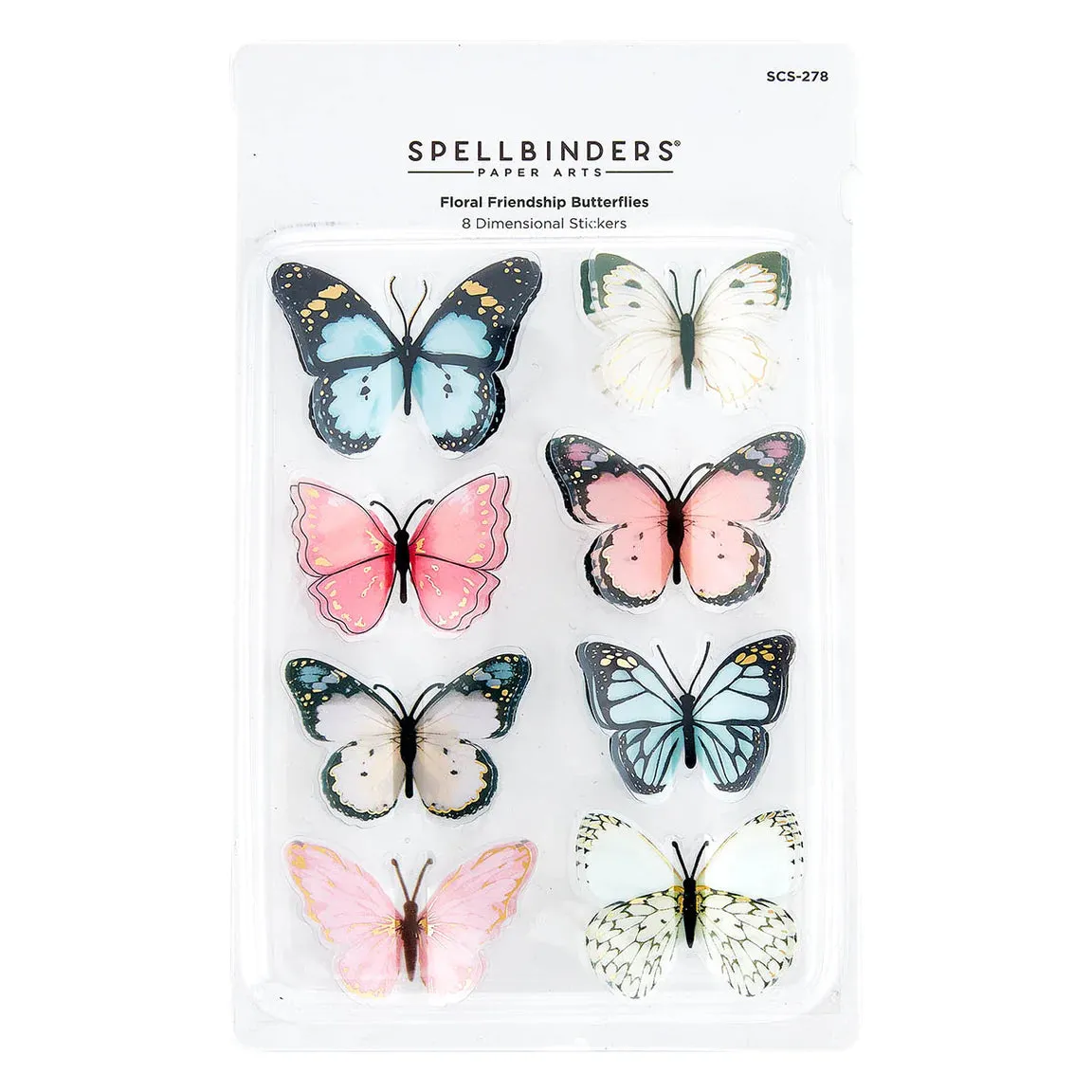 Spellbinders - Dimensional Butterfly Stickers from the Floral Friendship Collection