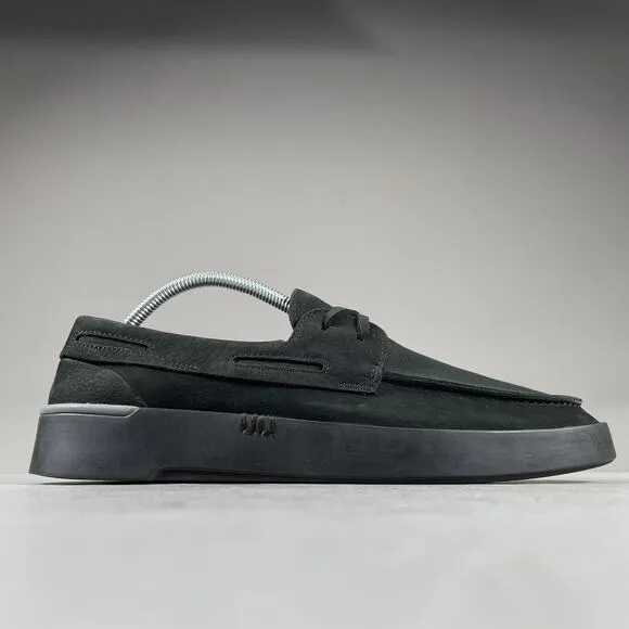 Sperry Gold Cup Plushwave Men's 9 Triple Black Casual Two Eye Moc Toe Boat Shoes