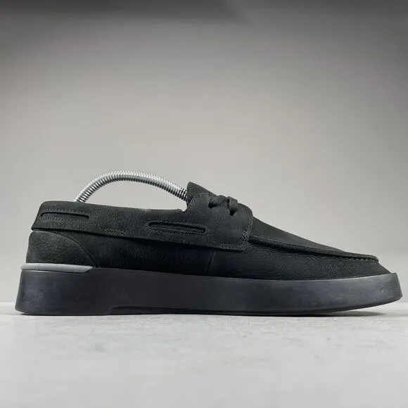 Sperry Gold Cup Plushwave Men's 9 Triple Black Casual Two Eye Moc Toe Boat Shoes