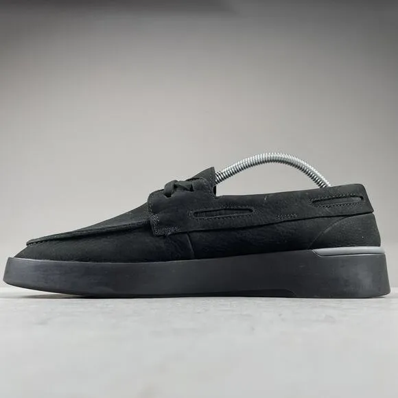 Sperry Gold Cup Plushwave Men's 9 Triple Black Casual Two Eye Moc Toe Boat Shoes