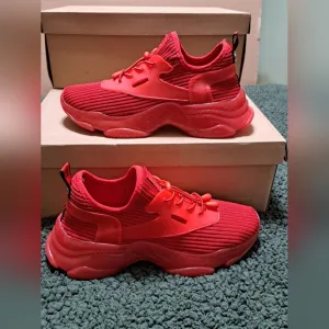 Steve Madden Men Mylo Red Athletic Sneakers Sz. 7 Women's Sz. 9 EUC