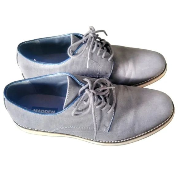 Steve Madden \ Men's David Nubuck Leather Oxford Shoes / Dove Grey / 10.5