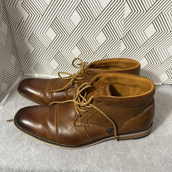 Steve Madden P-Klatin boot men’s size 13 leather dark tan business casual boot