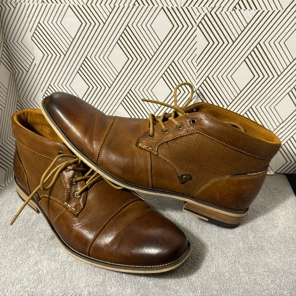 Steve Madden P-Klatin boot men’s size 13 leather dark tan business casual boot